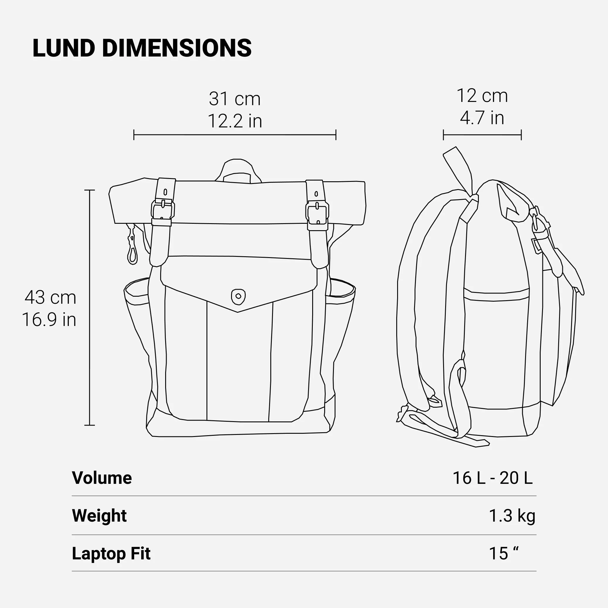 Natural Vintage Waxed Canvas Roll Top Backpack