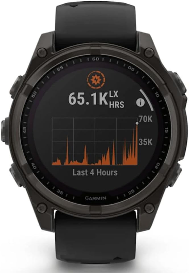 Unisex Fēnix 8 Solar Sapphire GPS Uhr, Graphit-carbongrau Titan DLC, 47mm