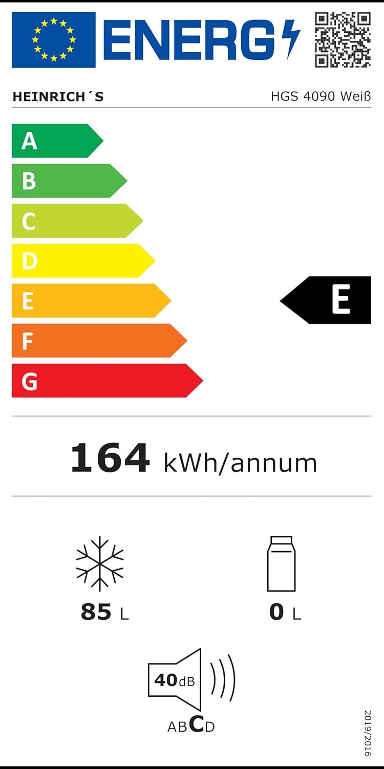 Heinrich´s Gefrierschrank 61Liter -18°C Freezer, 3x Gefrierschublade, 7 Stufen Temperaturregler, Airflow, wechselbarer Türanschlag weiß