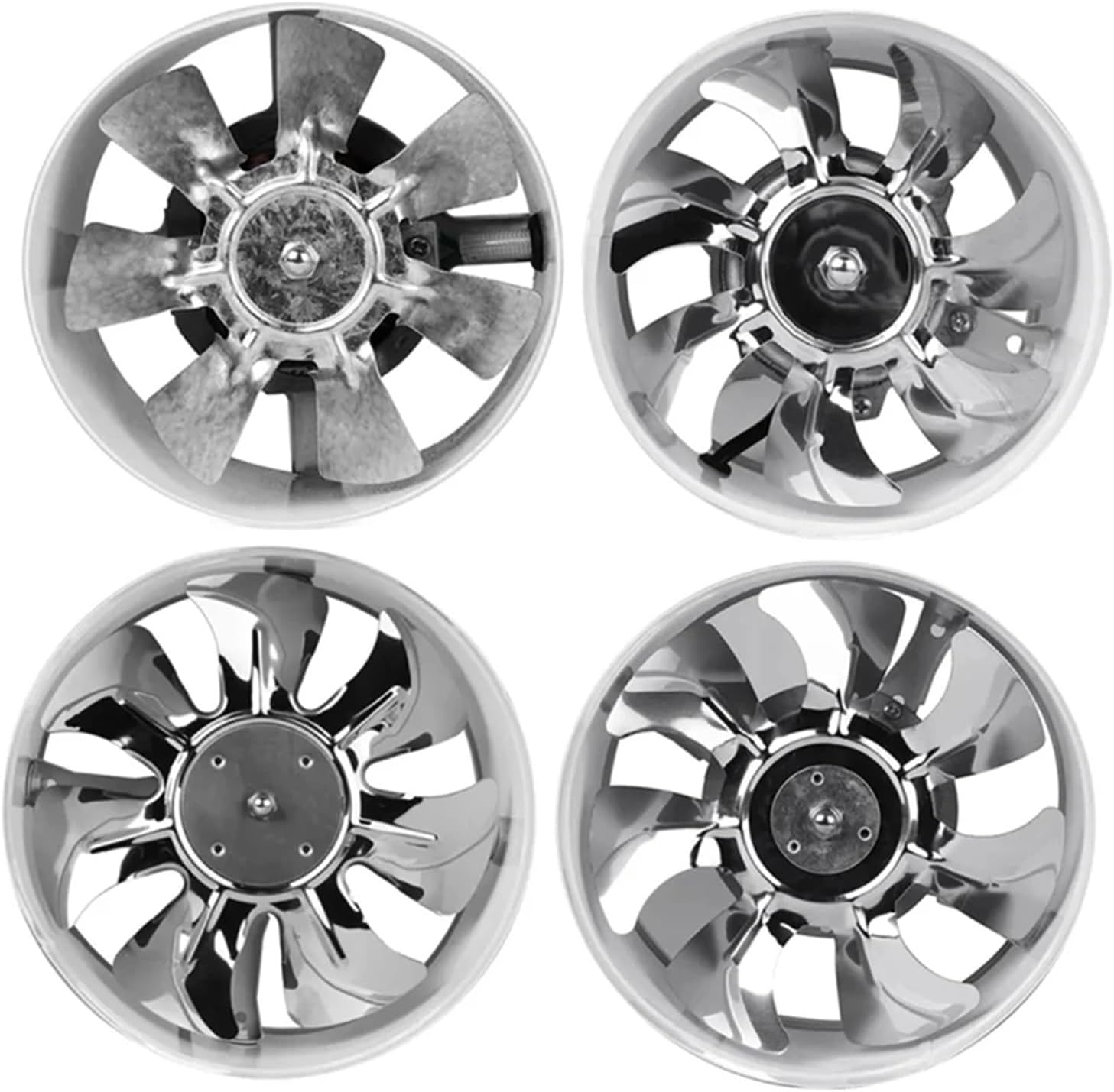 10,2 cm Inline-K-Ventilator, Hochleistungs-Abluftgebläse für Luftkühlung und Belüftung, 2 x Booster für Badezimmer/Küche, leise, energieeffizient, Deckenabluftventilator