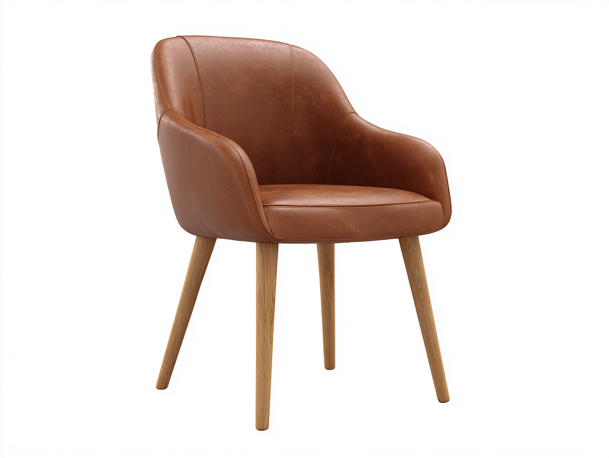 Esszimmerstühle-Leder-Holz-58x62x84 cm-Braun-Modernes Design