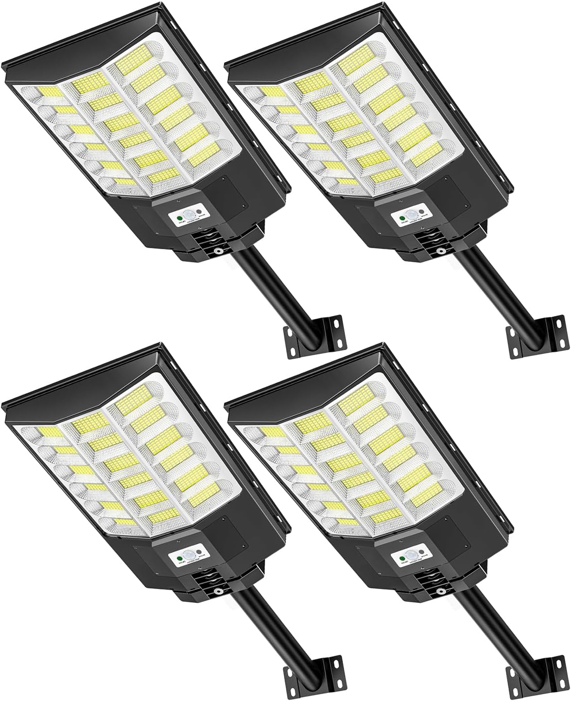 Sararoom Straßenlaternen Solar | 1000W LED Strahler Außen mit Bewegungsmelder Sensor | 864Led 6500K Wandleuchte mit Fernbedienung, IP65 Aussenleuchte Wegeleuchten für Garten Terrasse Garage Hof, 4st