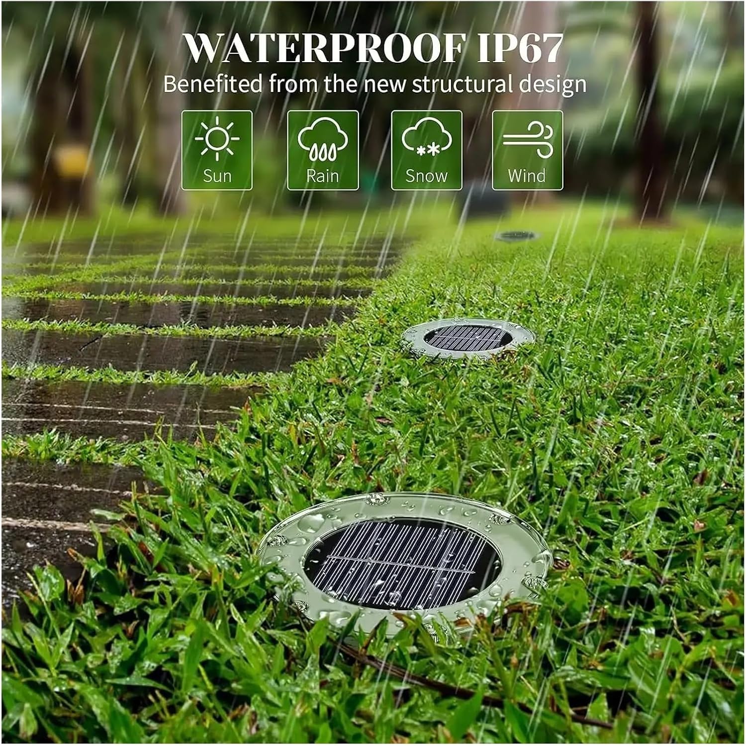Outdoor So Bodenleuchten, wasserdicht, mehrfarbig, LED-Wegeleuchten, energieeffizient und hell, für Garten, Hof, Gehweg, strukturelles Design, 8 Stück