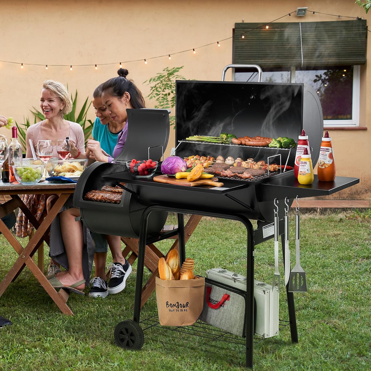 Royal Gourmet CC1830S BBQ Charcoal Grill and Offset Smoker | 823 Square Inch cooking