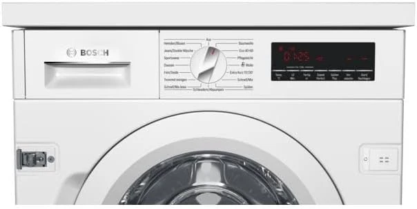 Bosch WIW28443 Serie 8 Inbouw Wasmachine Voorlader, 62 kWh per 100 wascycli, 1400 tpm, 8 kg, wit, EcoSilence Drive, SpeedPerfect, VarioTrommel, ActiveWater Plus