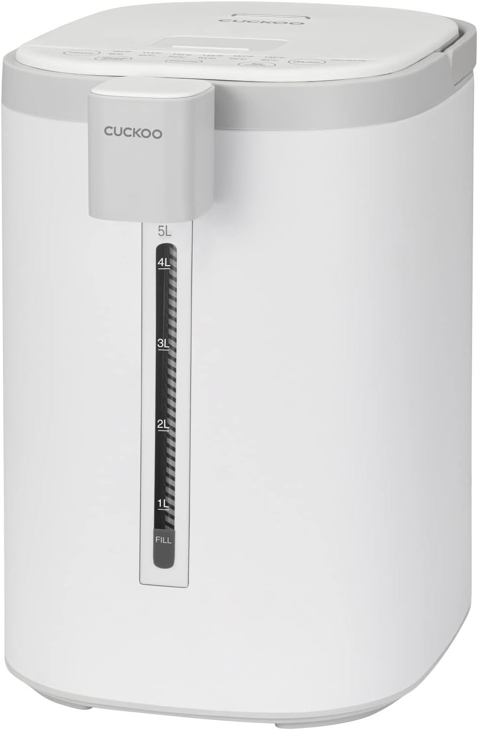 CUCKOO Electric Hot Water Dispenser & Warmer, Adjustable Temperature, Portable Design, Stainless Steel Interior, Child Safety Lock, White