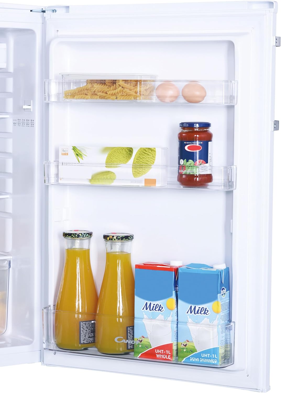 Candy CCTLS 544WHN Mini-Kühlschrank, Unterschrank, Höhe 85 cm, Fassungsvermögen 125 l, Statische Technologie, Gemüseschublade, mechanische Temperaturkontrolle, LED-Beleuchtung, umkehrbare Tür, 40 dB,