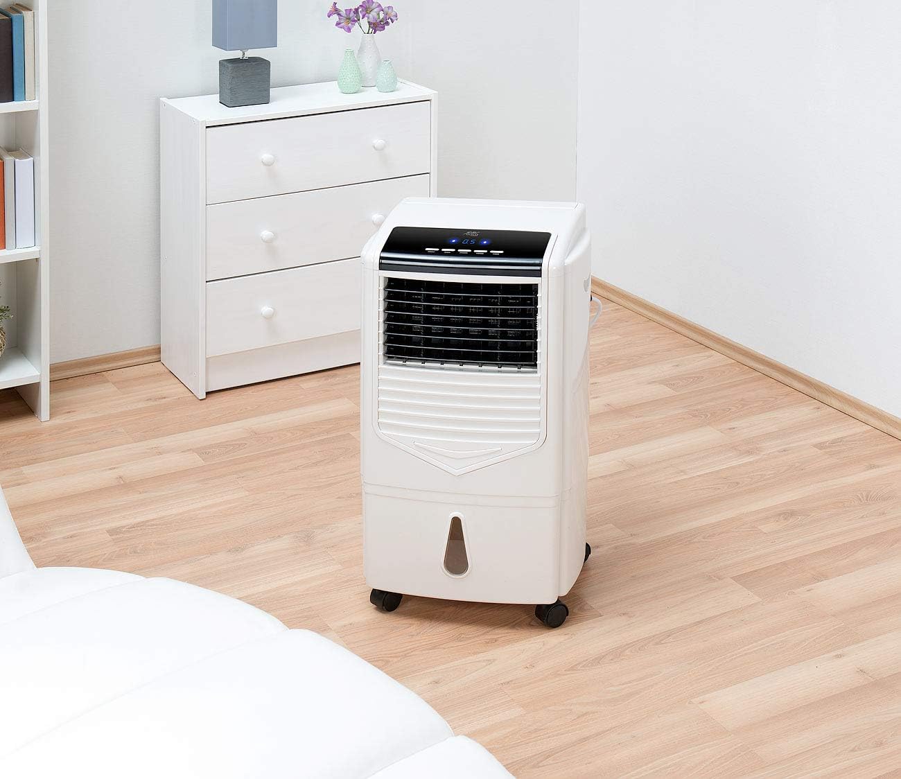 Sichler Haushaltsgeräte Kühler: Verdunstungs-Luftkühler mit Oszillation und Timer, 15 Liter, 70 Watt (Luftkühler mit Wasserkühlung, ohne Schlauch, Kühl)