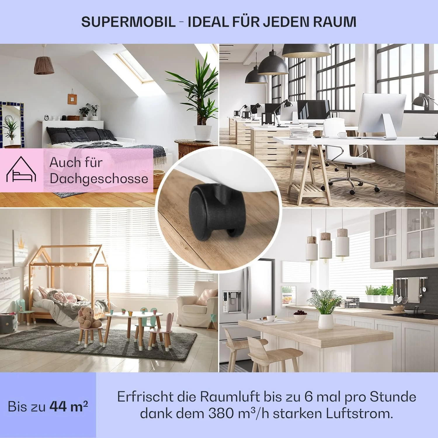 Klarstein Mobiele Airco met Afvoerslang, 3-in-1 Airconditioner met Ventilator & Luchtontvochtiger, Kleine & Draagbare Airco voor Thuis & op Kantoor, met Nachtmodus & App-bediening, 7000 BTU
