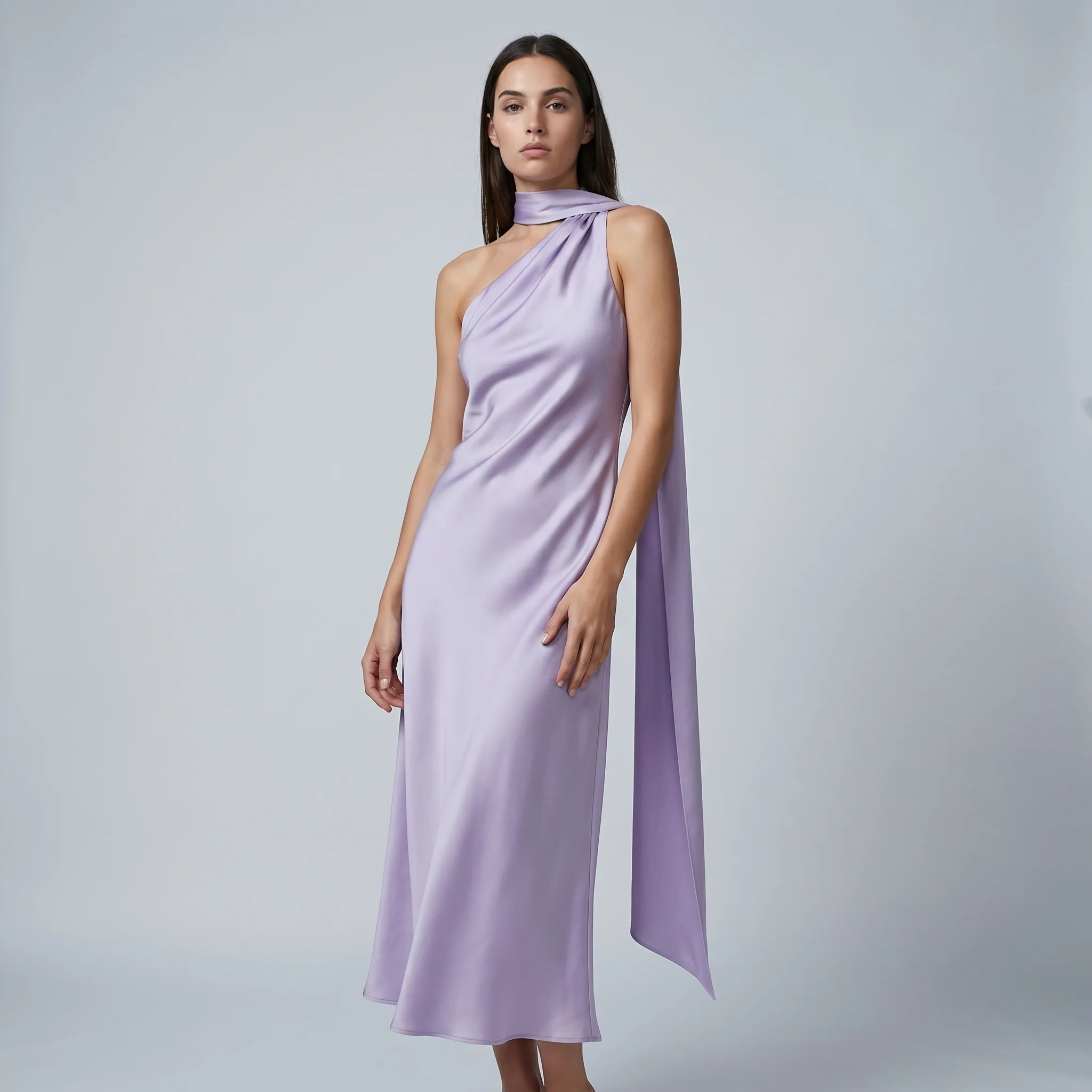 Luxuri?ses Satin-Maxikleid f��r festliche Anl?sse