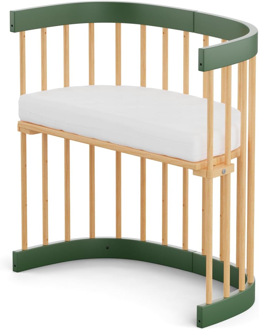 tweeto® Babybett 7 in 1 – mitwachsendes Babybett aus Holz | höhenverstellbares Beistellbett & Gitterbett | umbaubar zu Kinderbett & Laufstall (Buche Natur)