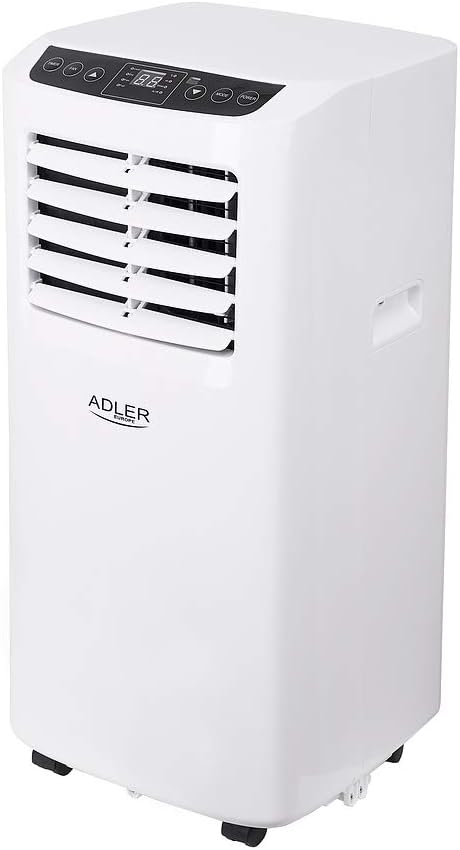 Adler AD 7909 Klimaanlage Mobil, 3 Betriebsarten, 2 Lüftergeschwindigkeiten, Entfeuchter, Fernbedienung, Timer, Tragbare Klimagerät für Räume bis 20 qm, 7.000 BTU/h, Energieklasse A, 792W, Weiß