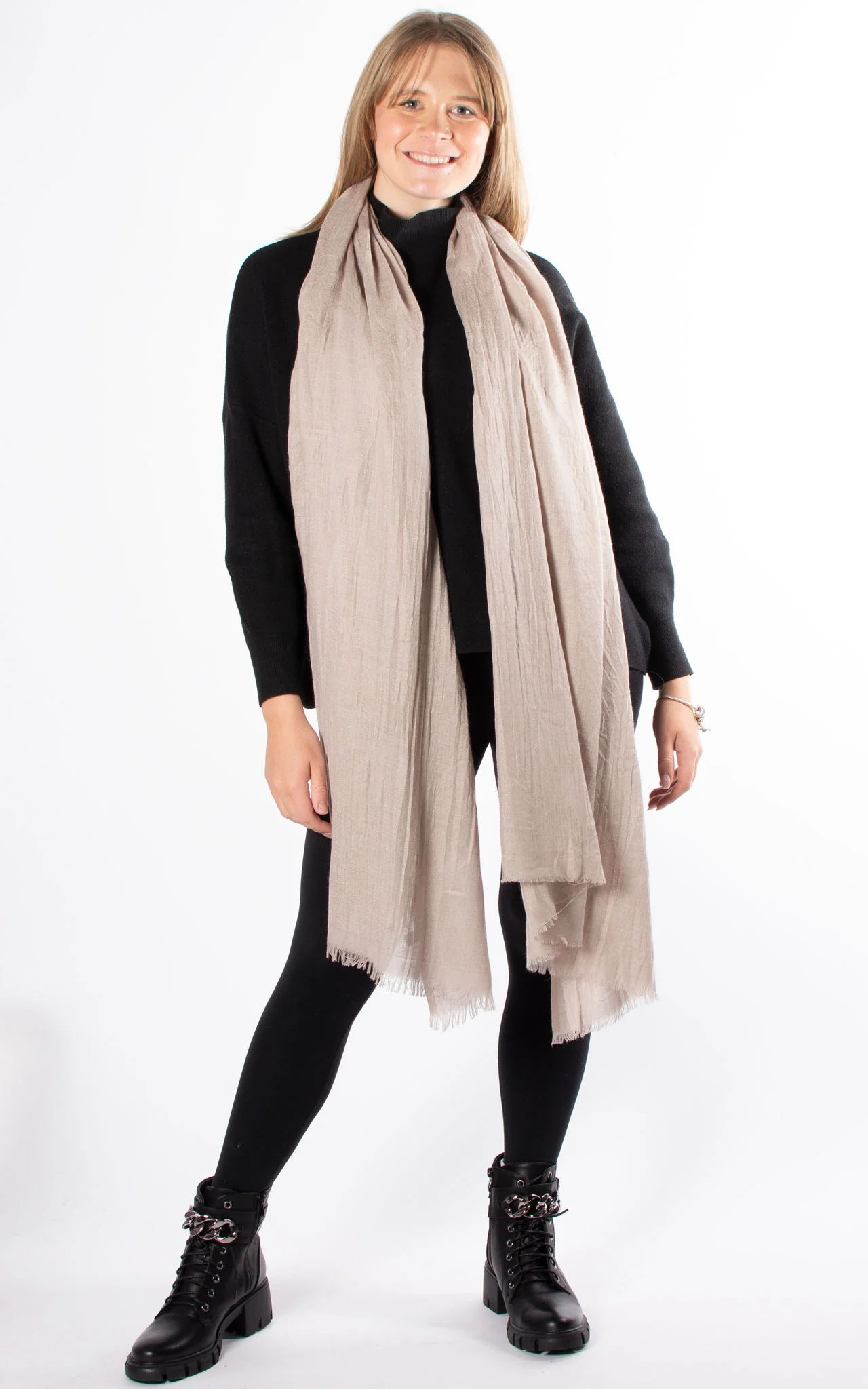 Oversized Pashmina Shawl Wrap Scarf - Stone