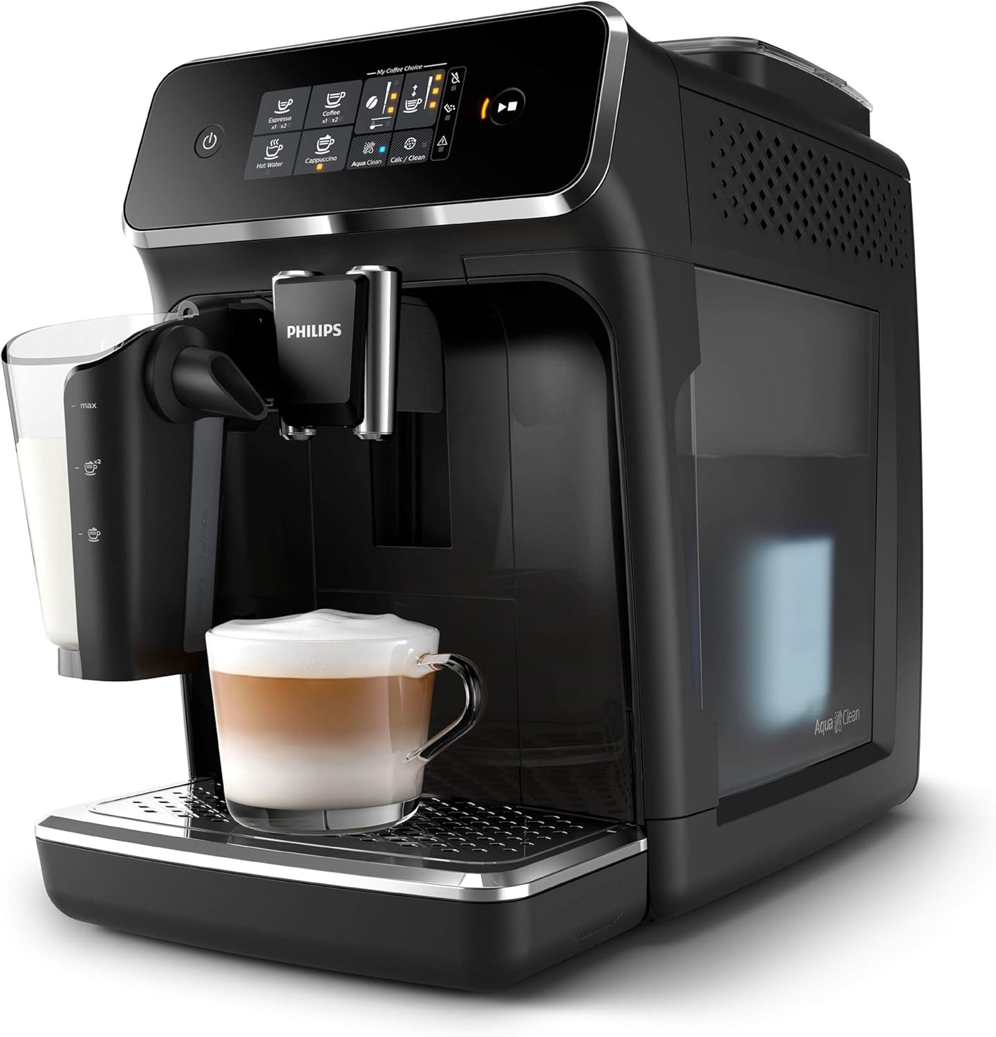 Philips Domestic Appliances 2200 Serie EP2231/40 Kaffeevollautomat, 3 Kaffeespezialitäten (LatteGo Milchsystem) 1500 Watt, 1.8 Liter, 37.1 x 24.6 x 43.4 cm, Klavierlack-schwarz