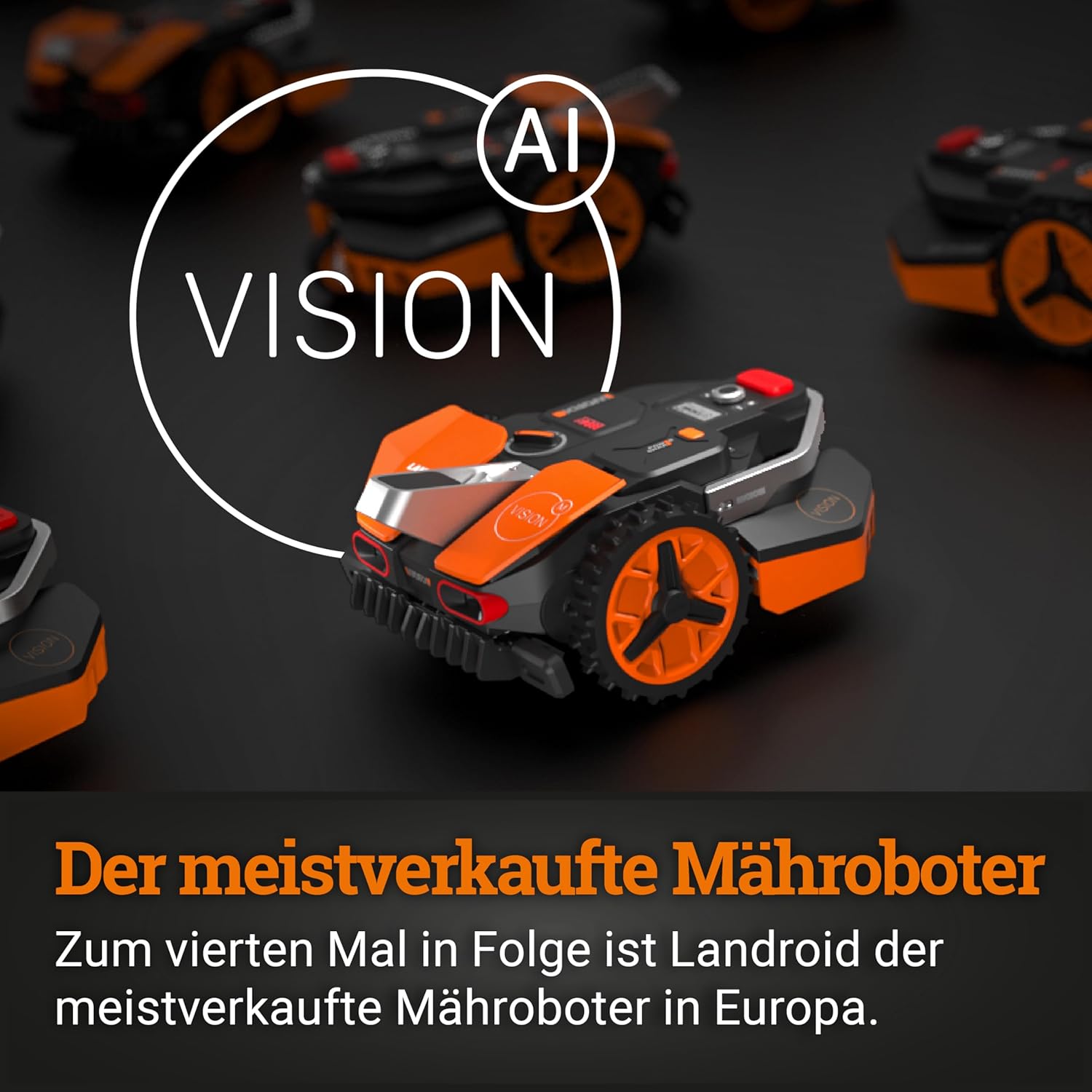 WORX Landroid WR169E Mähroboter mit Begrenzungskabel für Gärten bis 300m² - AIA Navigation - App Steuerung, WLAN, Bluetooth - Cut-to-Edge - 16 cm Schnittbreite - 30-60 mm Schnitthöhe