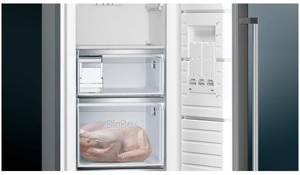 Siemens GS58NDWDP, iQ500 Freistehender Gefrierschrank, 191 x 70 cm, 366 L, noFrost, bigBox, LED-Innenbeleuchtung, superFreezing, varioZone für anpassbaren Gefrierraum, freshSense
