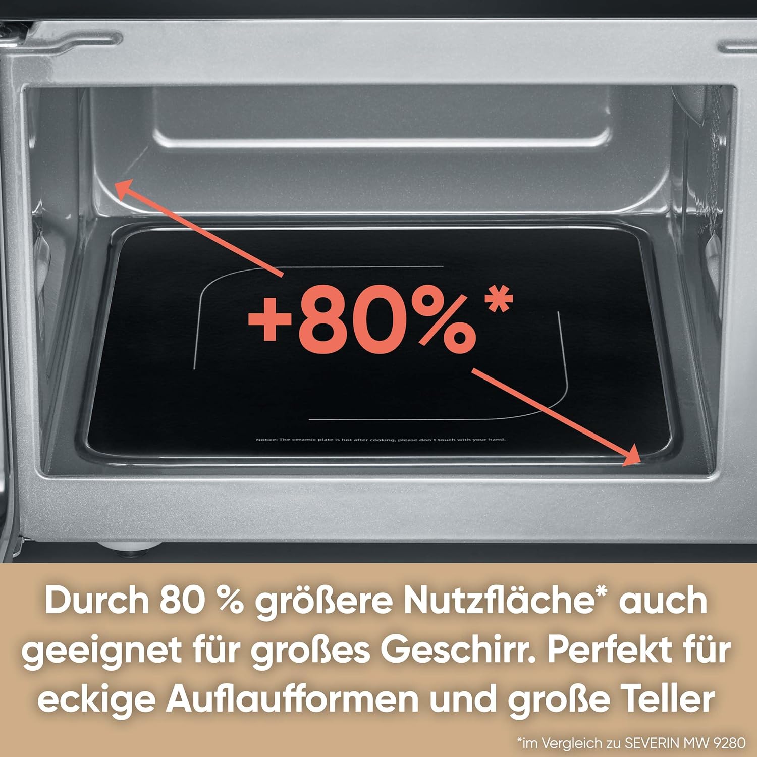 SEVERIN Mikrowelle mit Grill und Heißluftfunktion 3-in-1, zum Auftauen, Garen und Erhitzen, Mikrowelle mit Drehteller, Edelstahl-gebürstet/silber, MW 7774