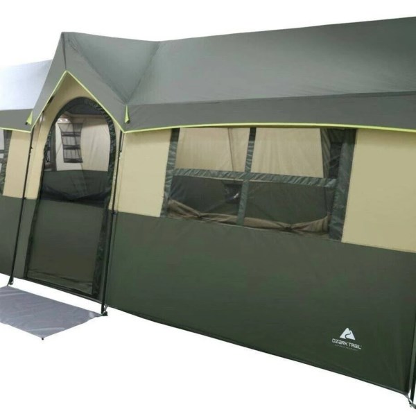 Ozark Trail Hazel Creek 12 Person Cabin Tent, Green