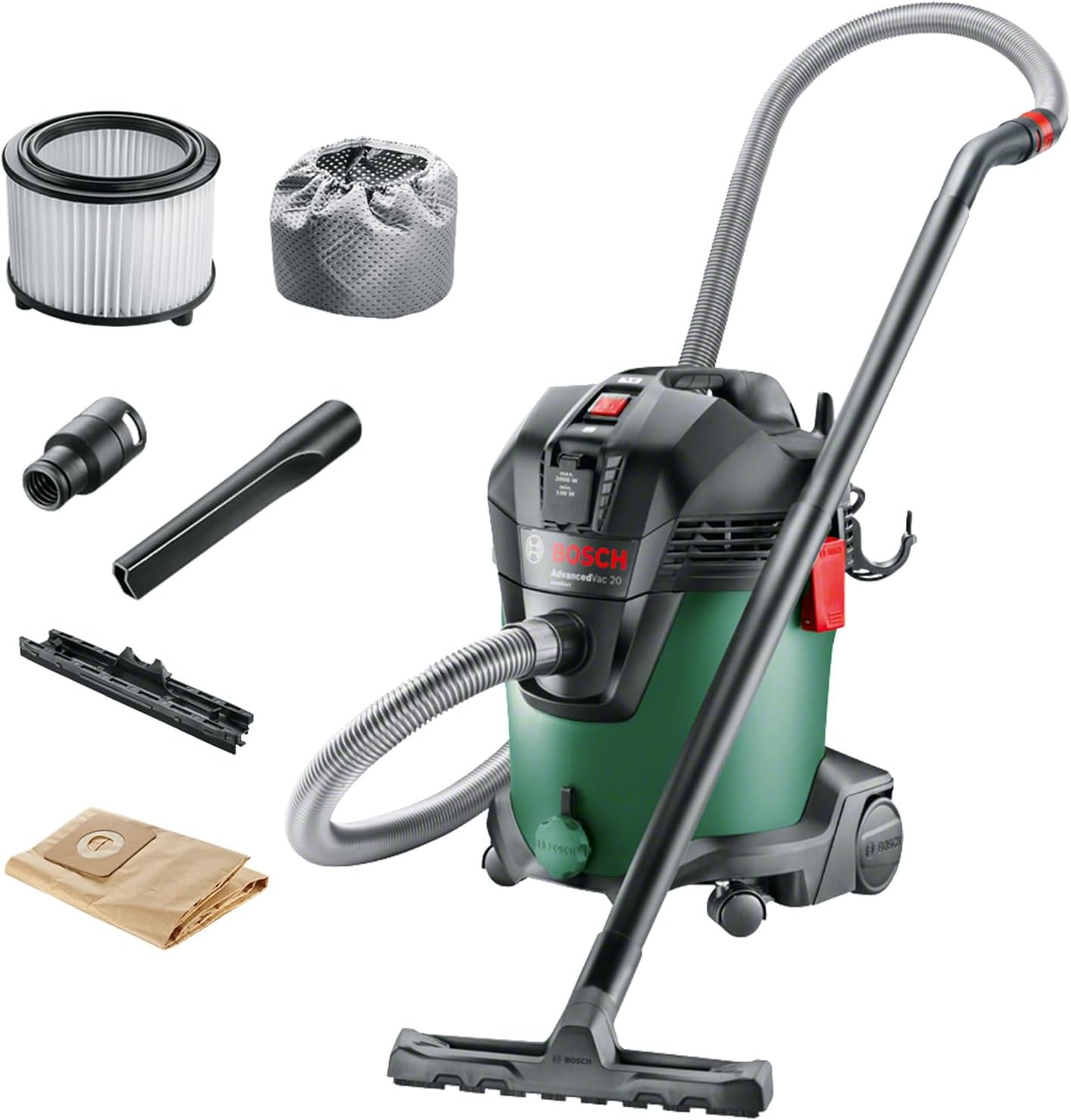 Bosch Nass- und Trocken Staubsauger AdvancedVac 20 (1200 Watt, 20 Liter Behltervolumen, in Karton)