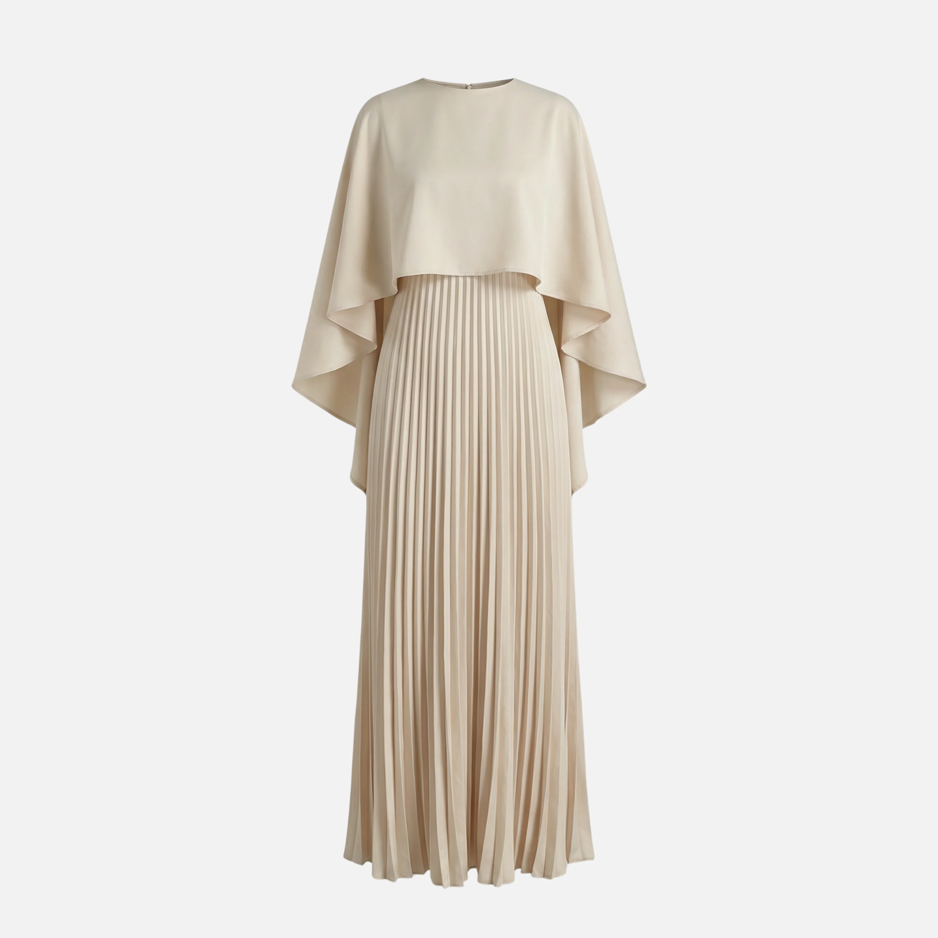 Plissiertes Chiffon-Maxikleid mit Cape-Overlay f��r Damen