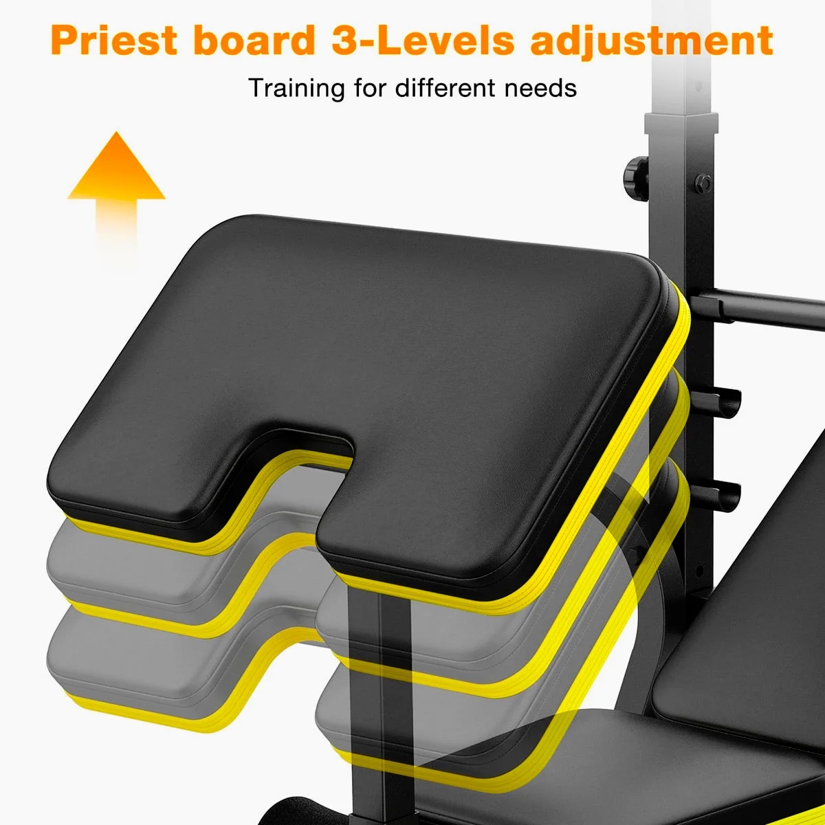 Weight Bench, Blacksmith 1100 lb 6 - in - 1 Workout Bench Press with Squat Rack Leg Developer Preacher Curl Butterfly Arms, Gym Exercise Equipment for Full Body Home Gym