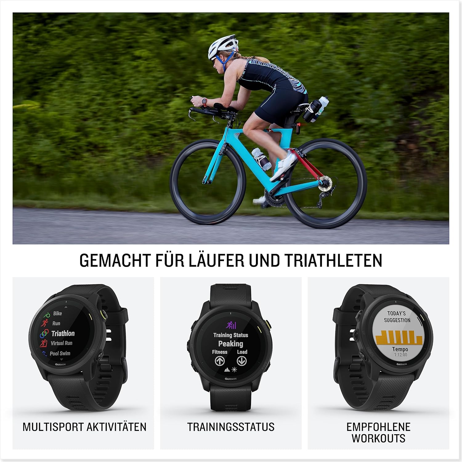 Forerunner 745 – GPS-Triathlonuhr mit individuellen Trainingsplänen, speziellen Lauffunktionen und detaillierter Trainingsanalyse. 1,2“ Farbdisplay, Akkulaufzeit bis zu 1 Woche, wasserdicht