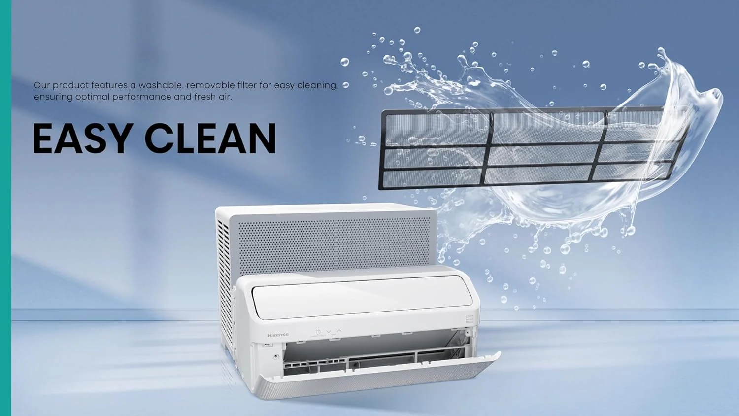 Hisense 8,000 BTU Smart Inverter Window Air Conditioner Easy Install Bracket