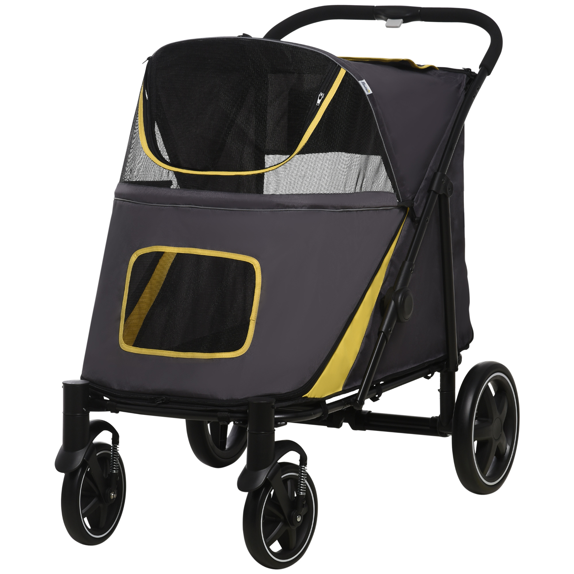 PawHut hondenbuggy, opvouwbare hondenwagen, hondenbuggy met kussen, kattenbuggy
