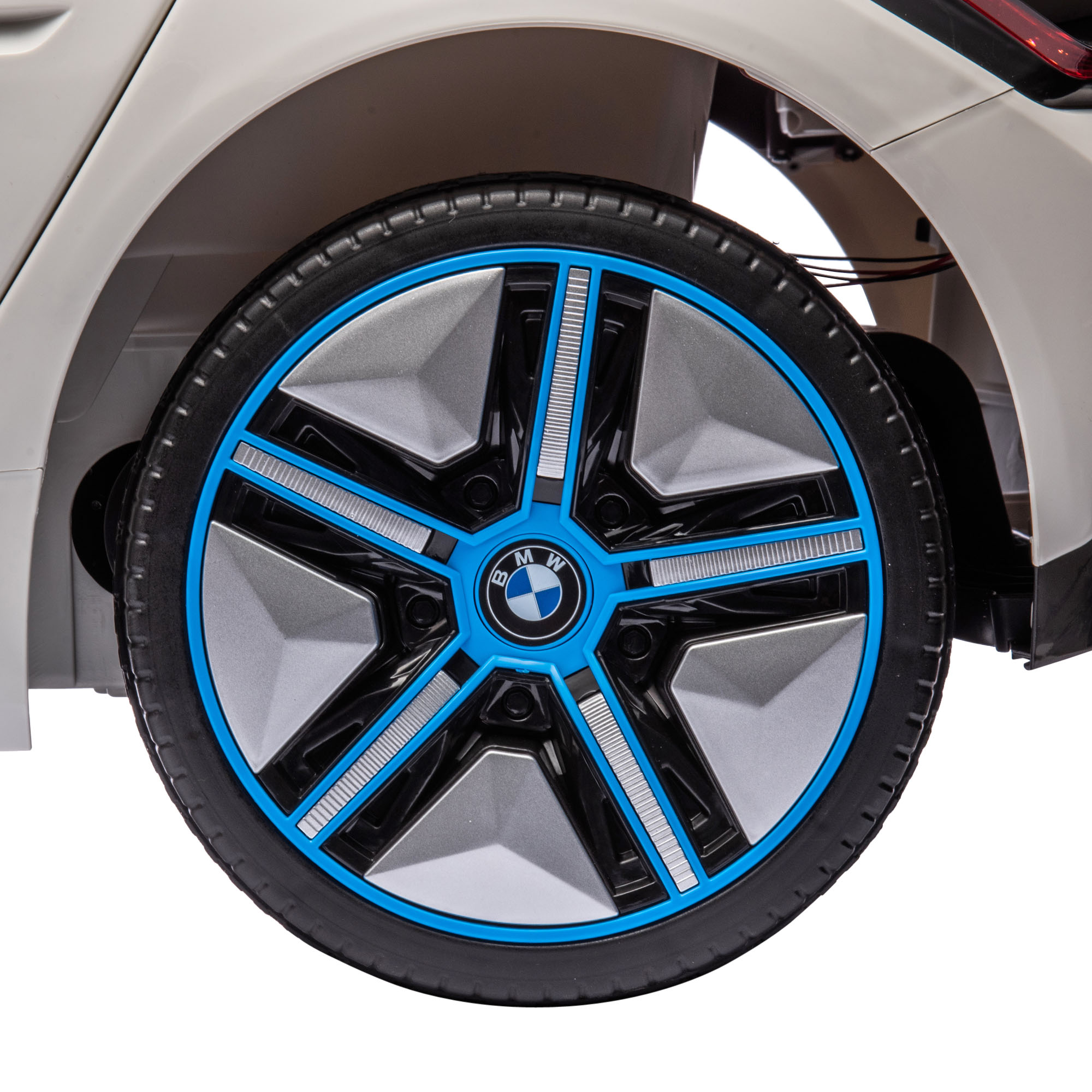 Kinderauto, oplaadbare accu, 3-5 km/u, met afstandsbediening, multimediaspeler, wit