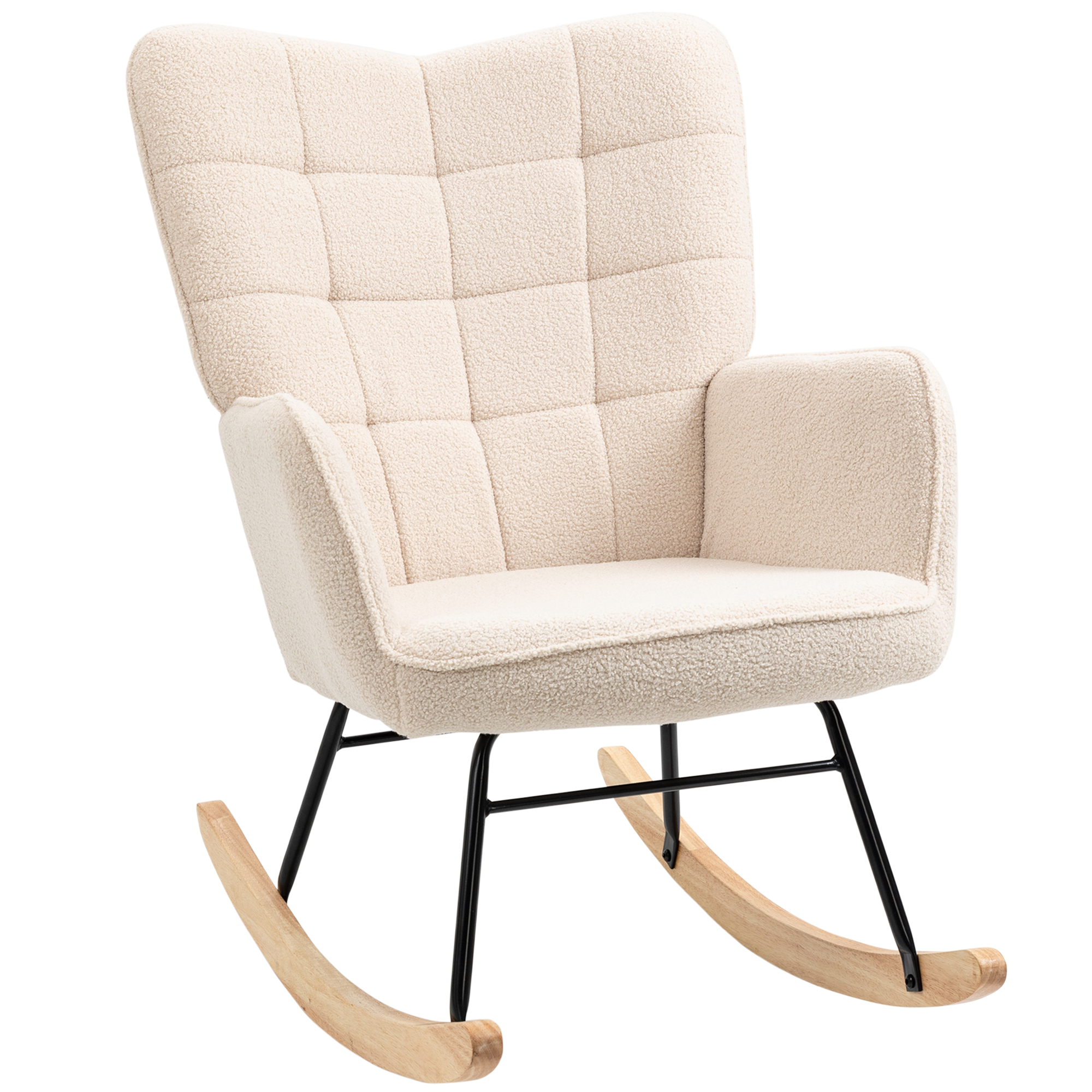 schommelstoel accentstoel tot 120 kg, polyester, beige