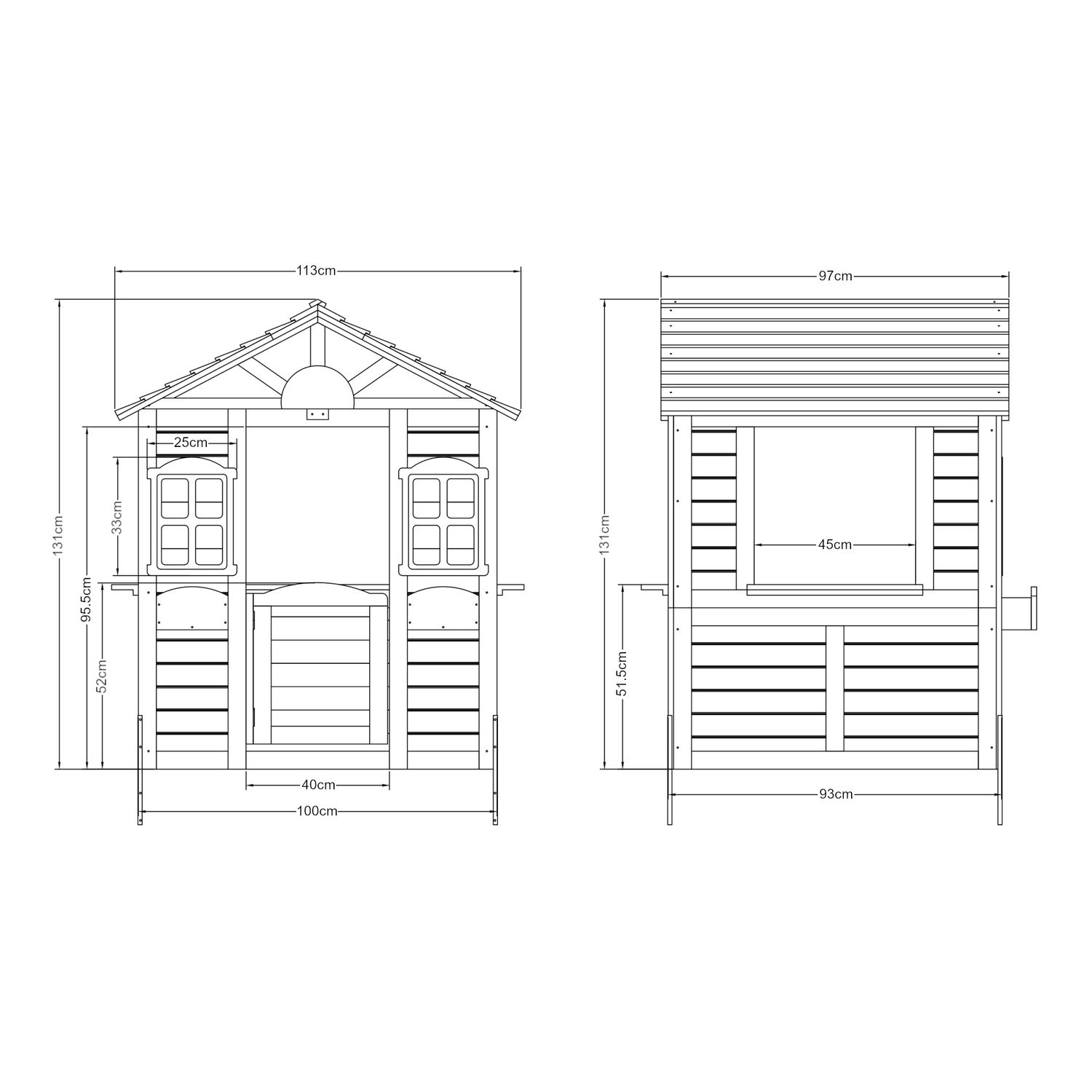 Casita Infantil Acciano Madera De Abeto 131x113x97 Cm - Natural [casa.pro]