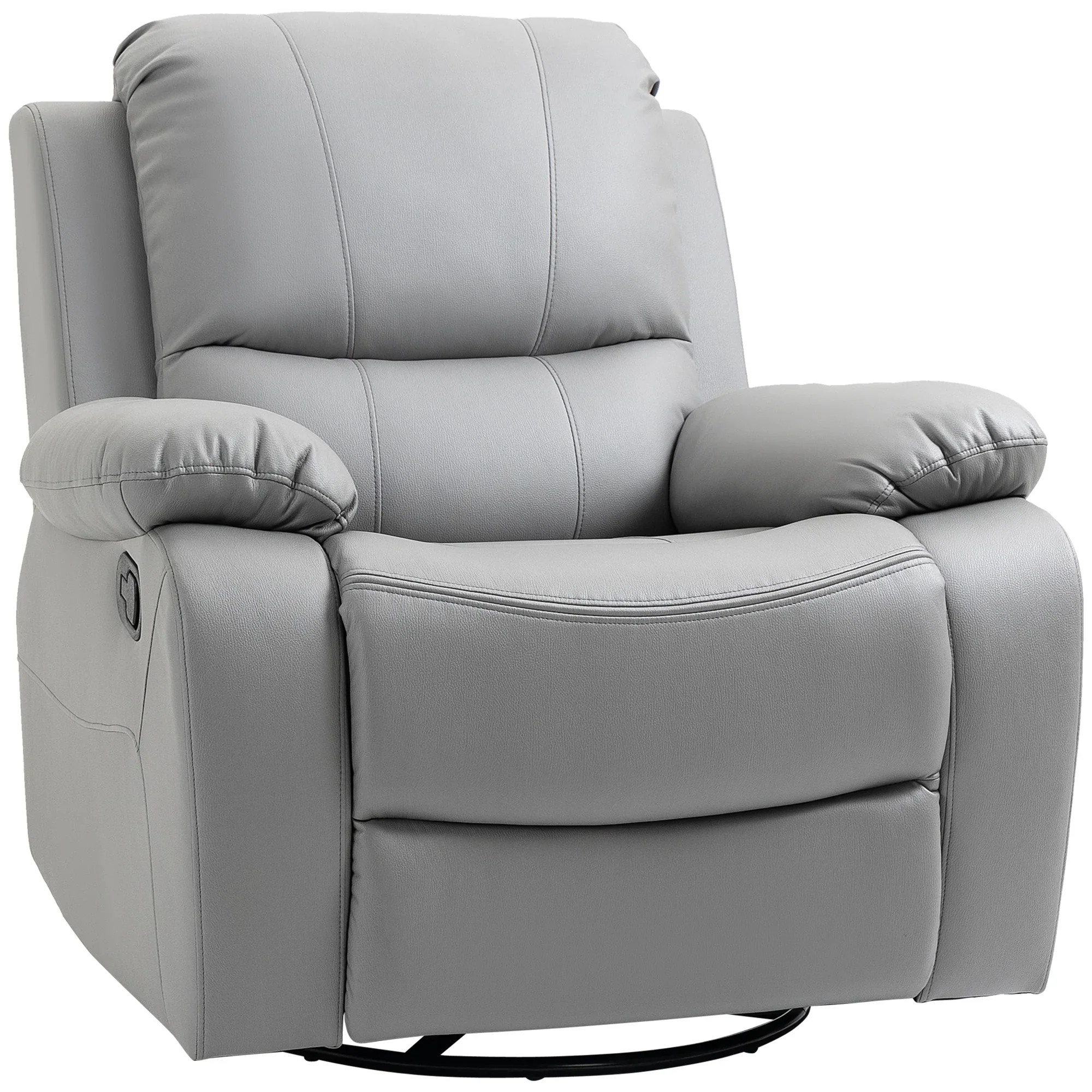 HOMCOM Relaxfauteuil tv-stoel verstelbaar draaibaar grijs