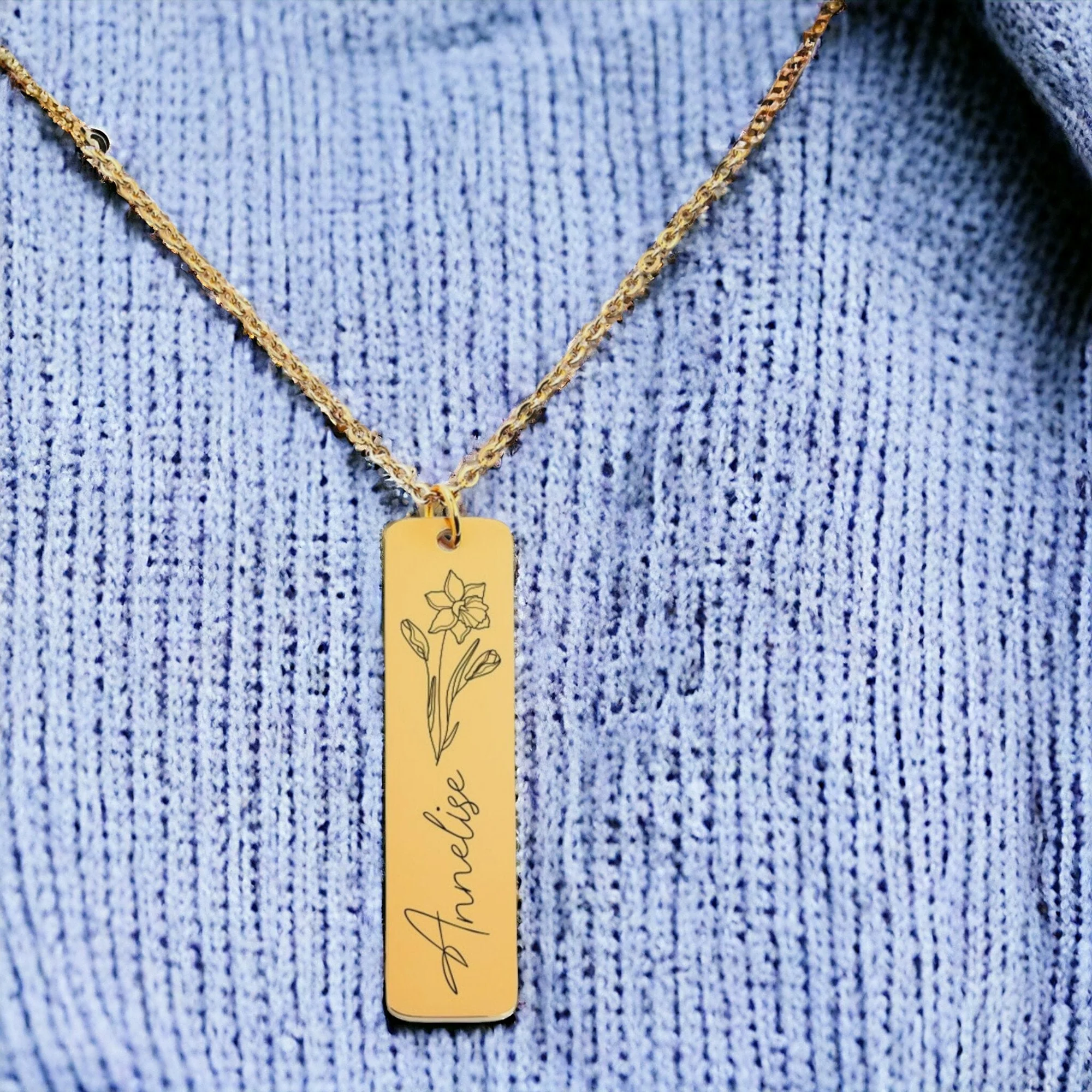 Custom Birth Flower Necklace for Mother's Day, Personalized Gift for Mom