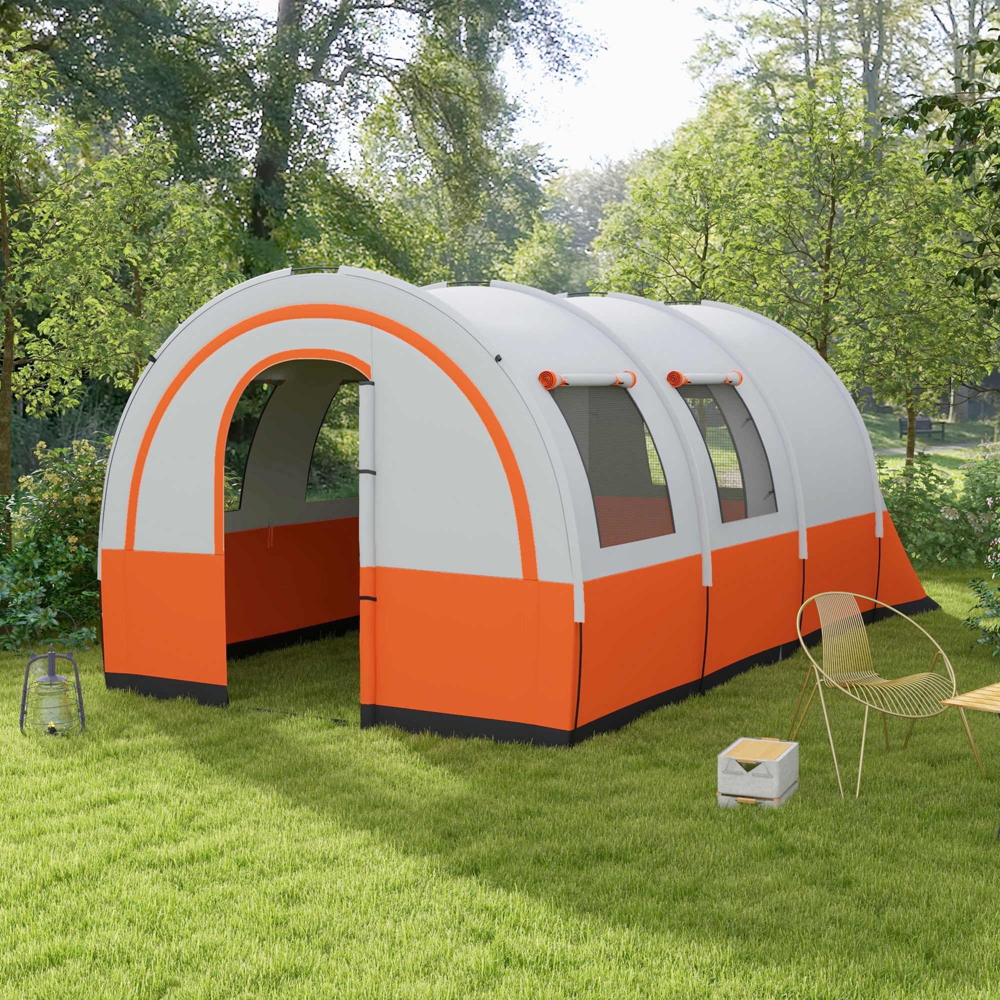 Campingtent tot 6 Pers, FamilieTent, Aparte Ruimtes, Waterdicht, Cr��mewit