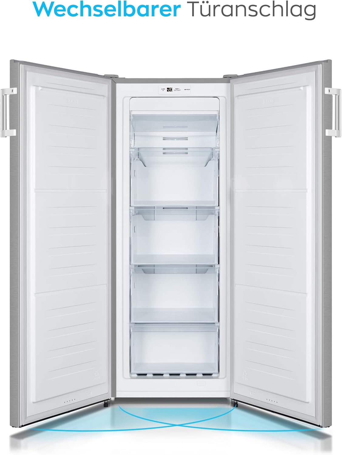 Heinrich´s Gefrierschrank Temperatur:-14°C~-24°C, Freezer, No-Frost Schutz, Gefrierschubladen + Gefrierfach, LED-Display,Airflow, wechselbarer Türanschlag, Alarmfunktion