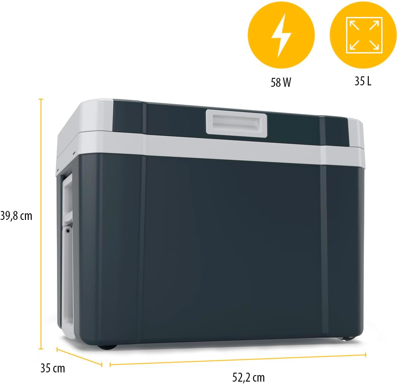 Tristar Thermoelektrische Kühlbox - 35 L - Geeignet für 2-L-Flaschen - Ideal für Camping und Lange Reisen - 12- und 230-V-Steckdosen - ECO- & MAX-Modus - Kühlt & wärmt - KB-7535