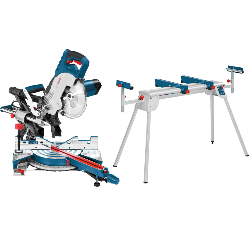 Bosch Professional GT GCM 8 SJL + GTA 2600 Scie &agrave; Onglet radiale ch&acirc;ssis Professional, Bleu