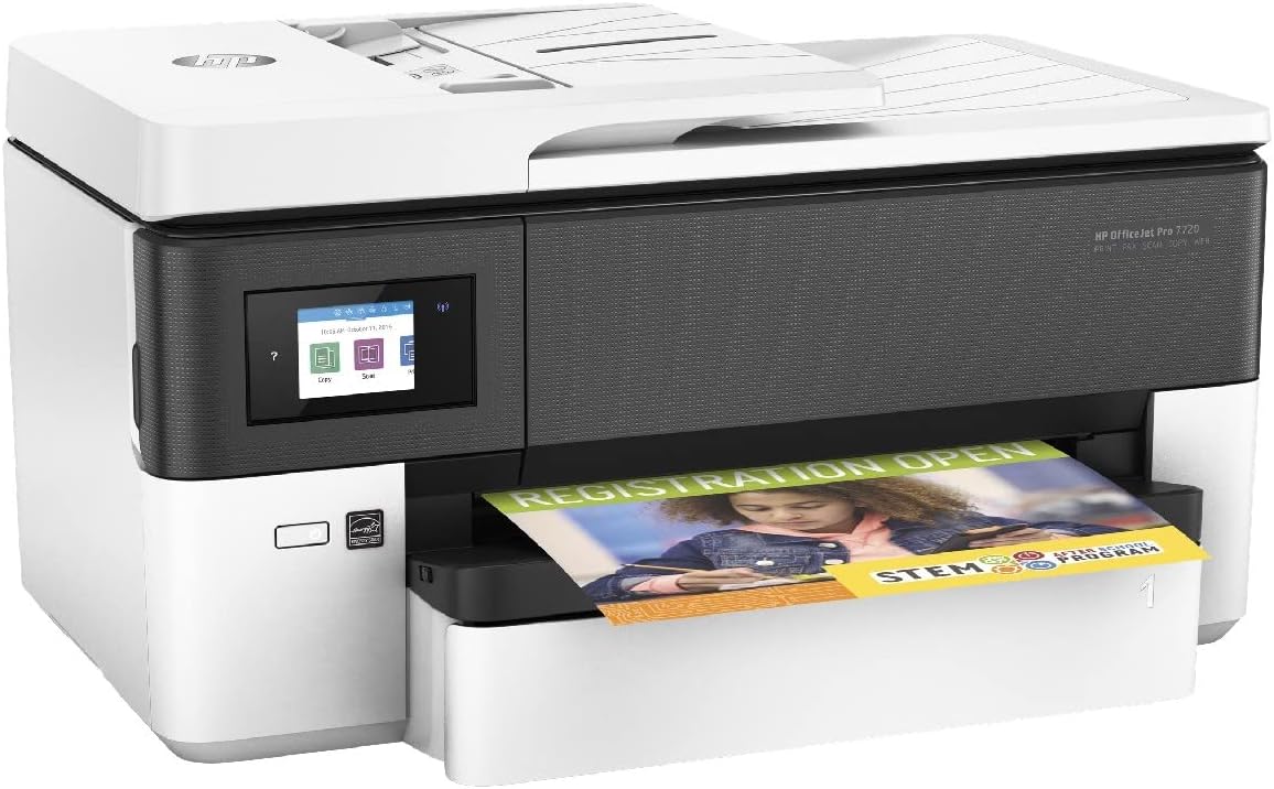 HP OfficeJet Pro 9720e A3-Multifunktionsdrucker, Drucken bis A3, 3 Monate gratis drucken mit HP Instant Ink inklusive, HP+, Drucker, Scanner, Kopierer, Fax, WLAN, LAN, Duplex, Airprint, Grau-Weiß