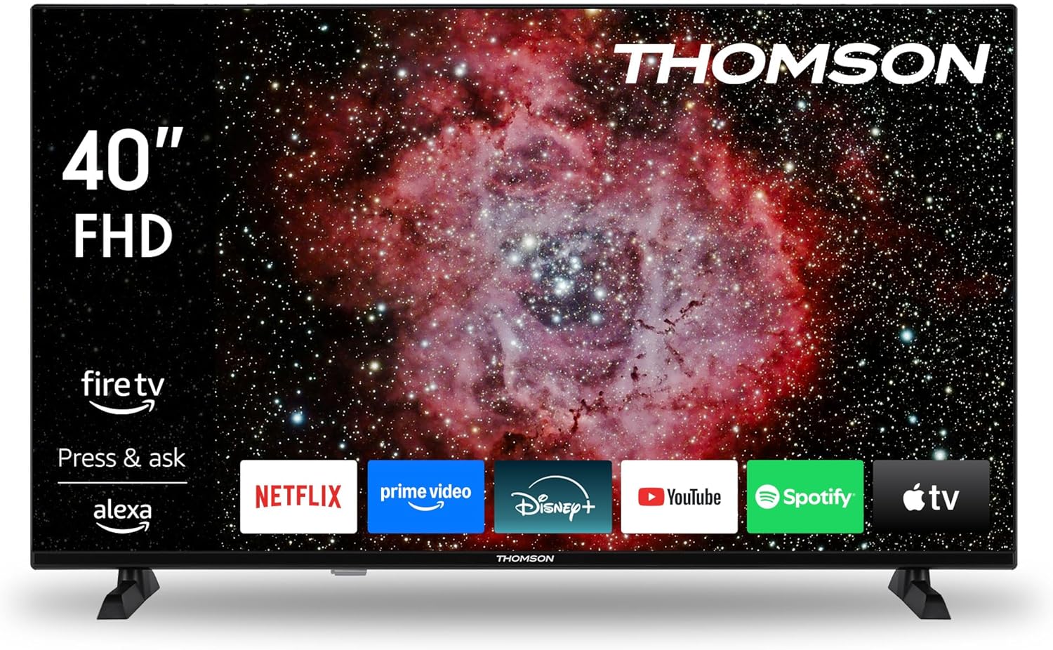 Thomson Telewizor 43 Cale (108 cm) 4K UHD Smart Fire TV, Sterowanie Głosowe Alexa, Potrójny Tuner (DVB-T/T2/C/S/S2), Dolby Vision, Dolby Atmos, HDR10, AirPlay, HDMI 2.1, WiFi, Bluetooth - 43UF4S35