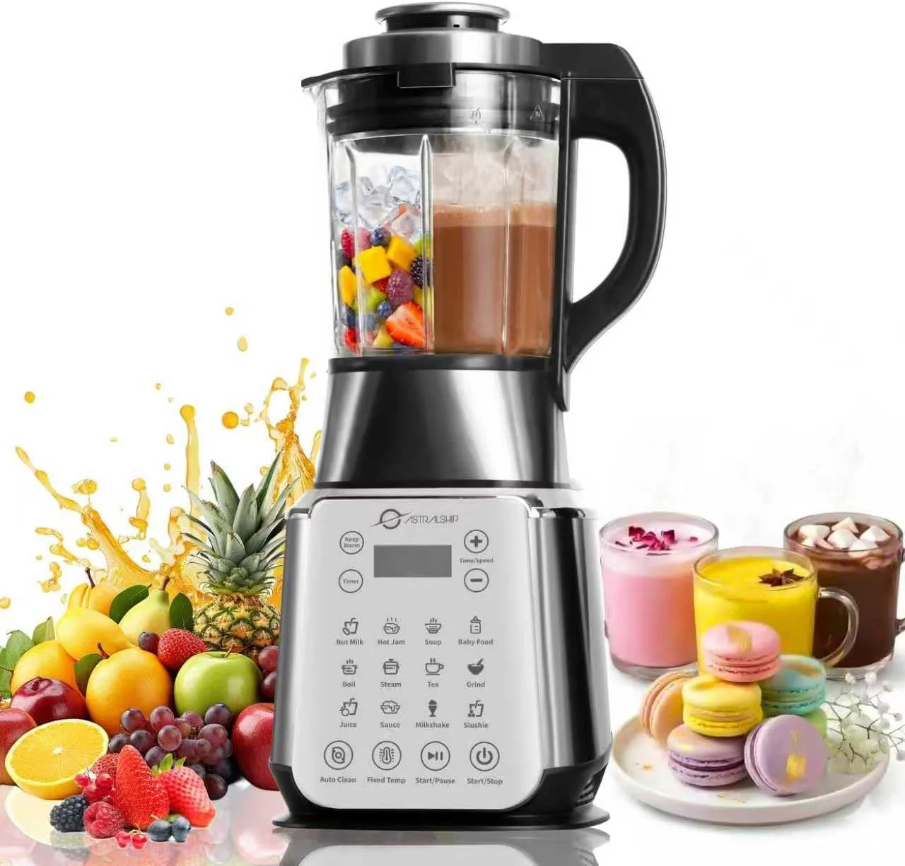 Glass Blenders for Kitchen 锟�?Stainless Steel Professional Blender for Smoothies 1500W Motor. Food Processor Combo 9 Adjustable Speeds. 14 Preset Programs. BPA-Free Glass Jar blender. Nut Milk. Soups