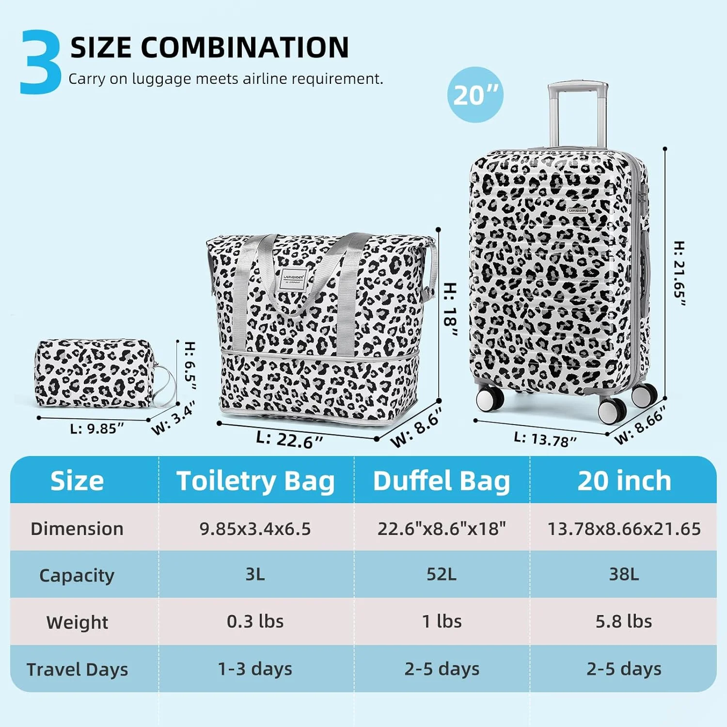 6-piece luggage set, expandable hardshell suitcase set with spinner wheels, lightweight rolling luggage set