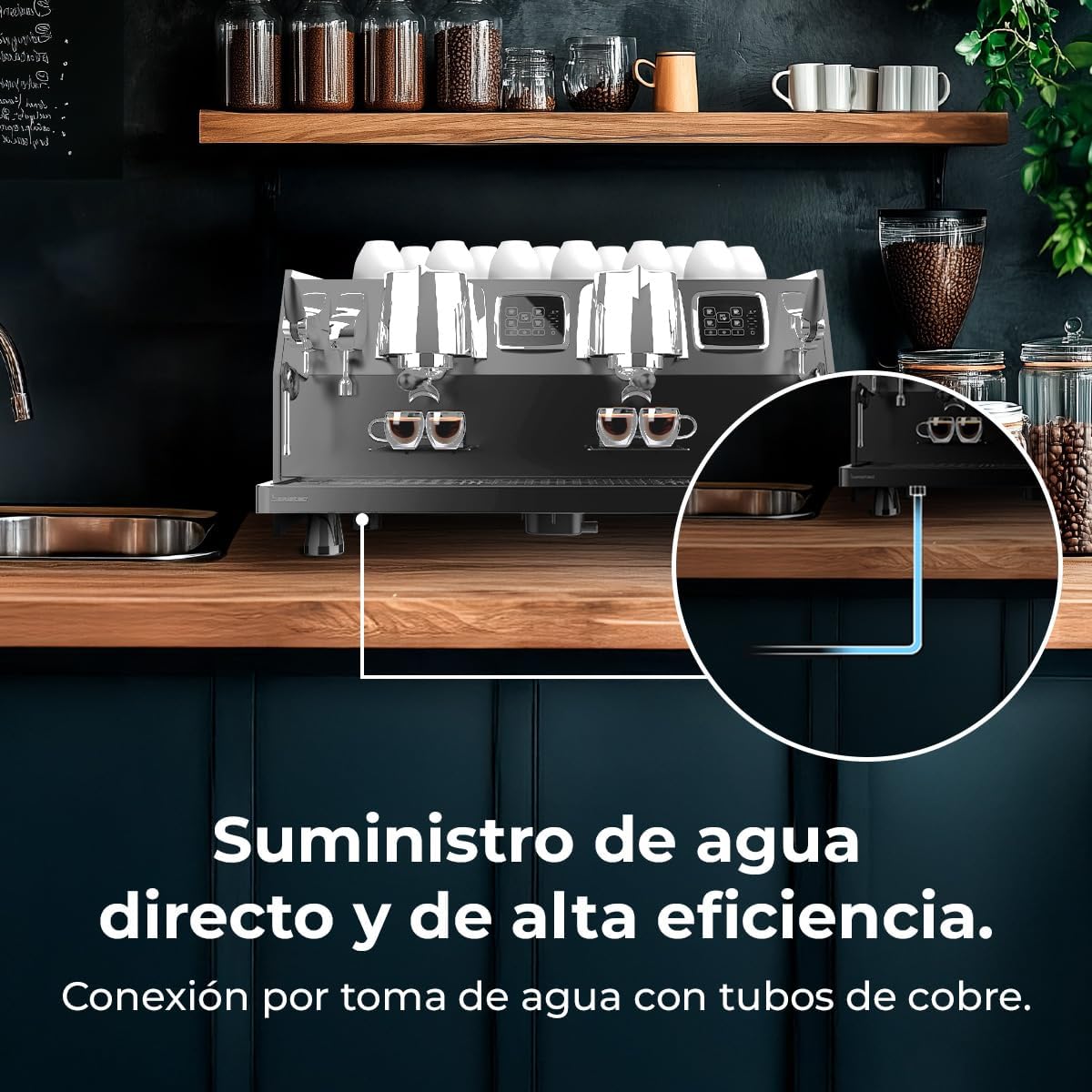 Cecotec Espresso-Kaffeemaschine Barista Baristeo Intima, professionelle Barista-Espressomaschine, Vorbrüh-System, 15 Bar Pumpe, einfaches Befüllen, 1,7L Wassertank und Tassenwärmer