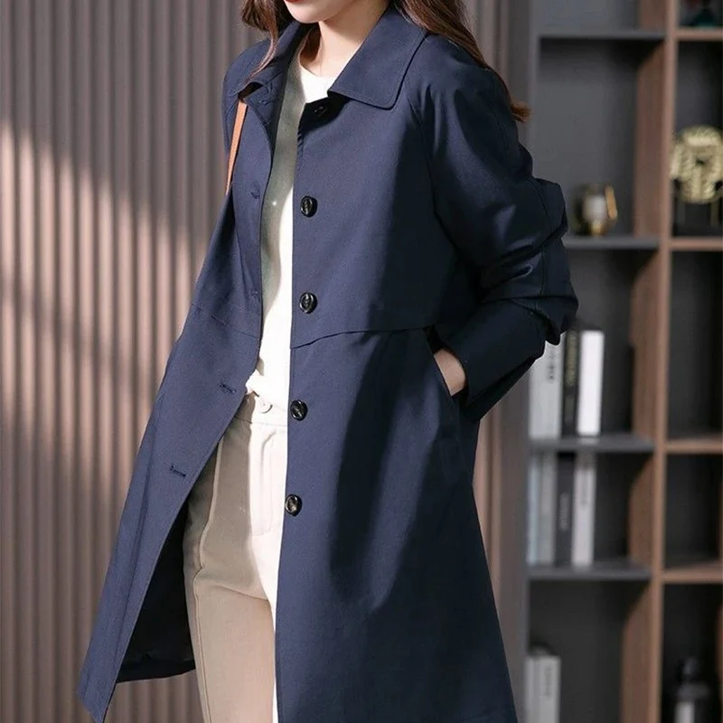 Kurz-Trenchcoat f��r Damen | Leichte ��bergangsjacke mit Ein-Knopf-Verschluss | Taillierter Kurzmantel f��r Business und Freizeit
