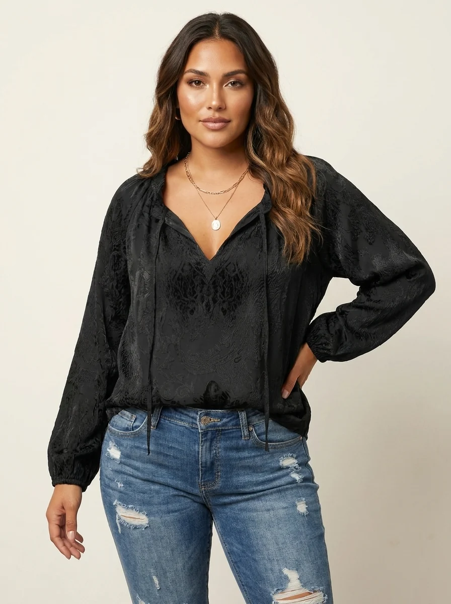 Damenbluse mit Spitze im Boho-Stil | Luftige Sommerbluse locker geschnitten | Feminine Spitzenbluse f��r Freizeit und Urlaub