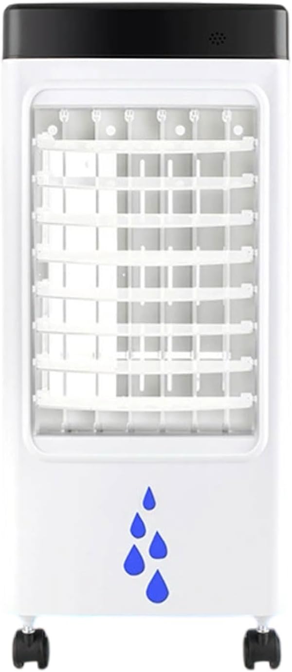 Klimaanlage mit Rädern Leiser Lüfter Luftbefeuchter Verdunstungskühler 2 Eiskristalle 6-Liter-Wassertank 3 Windgeschwindigkeiten für Schlafzimmer, Wohnheim, Küche, Büro