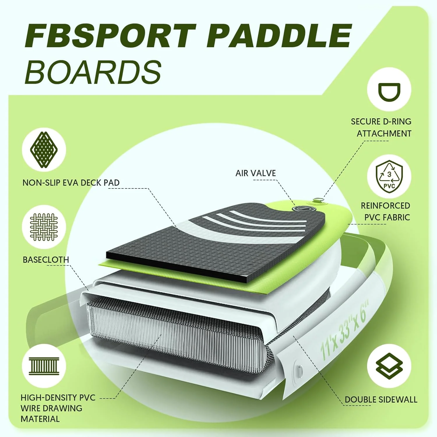 Premium-Stand-Up-Paddle-Board, Yoga-Board mit strapazierf?higem SUP-Zubeh?r und Tragetasche | Breiter Stand, Surf-Kontrolle, rutschfestes Deck, Leine, Paddel und Pumpe f��r Jugendliche und Erwachsene