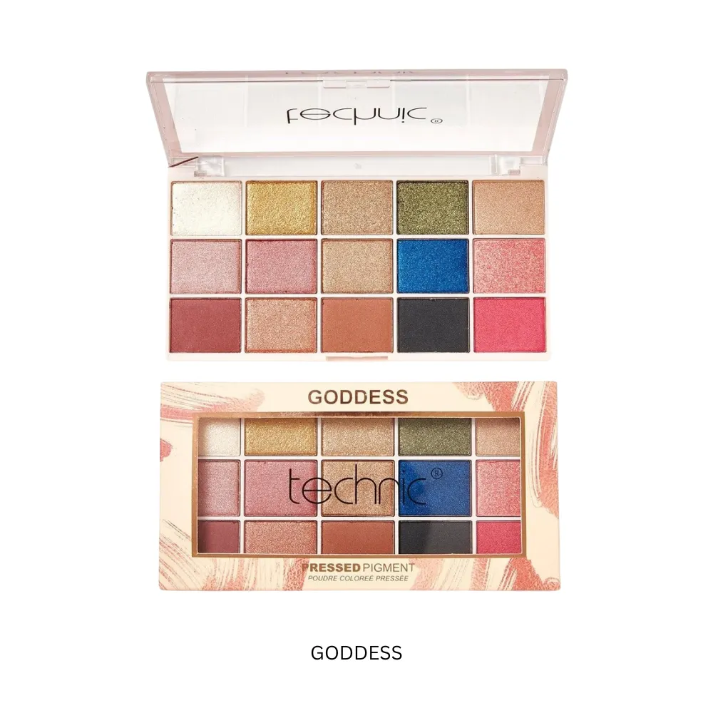 Technic Pressed Pigment Eyeshadow Palette | 15 Matte & Shimmer Shades | Multi-Colour Options