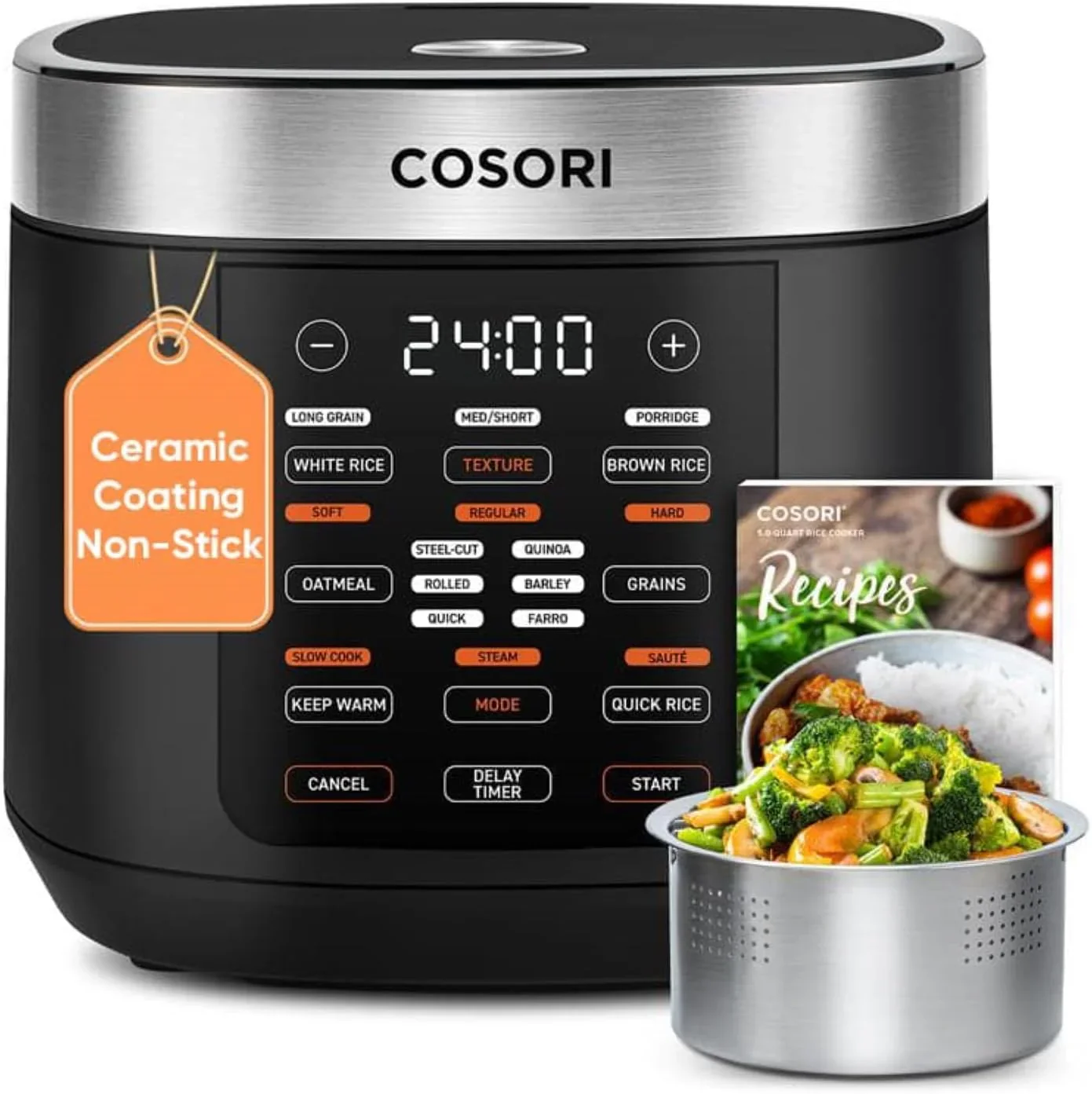 COSORI Rice Cooker 10 Cup 24h Keep Warm 18 Functions Fuzzy Logic Rice Maker