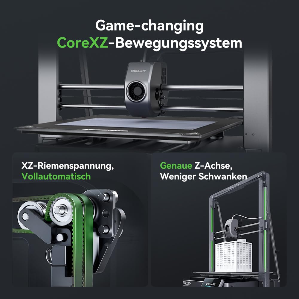 Creality K2 Plus Combo 3D-Drucker, 16-Farben Multimaterial-Druck, 350³mm XXL-Bauraum, Servo-Direktantrieb, Dual-KI-Kameras, Ultra-Leise