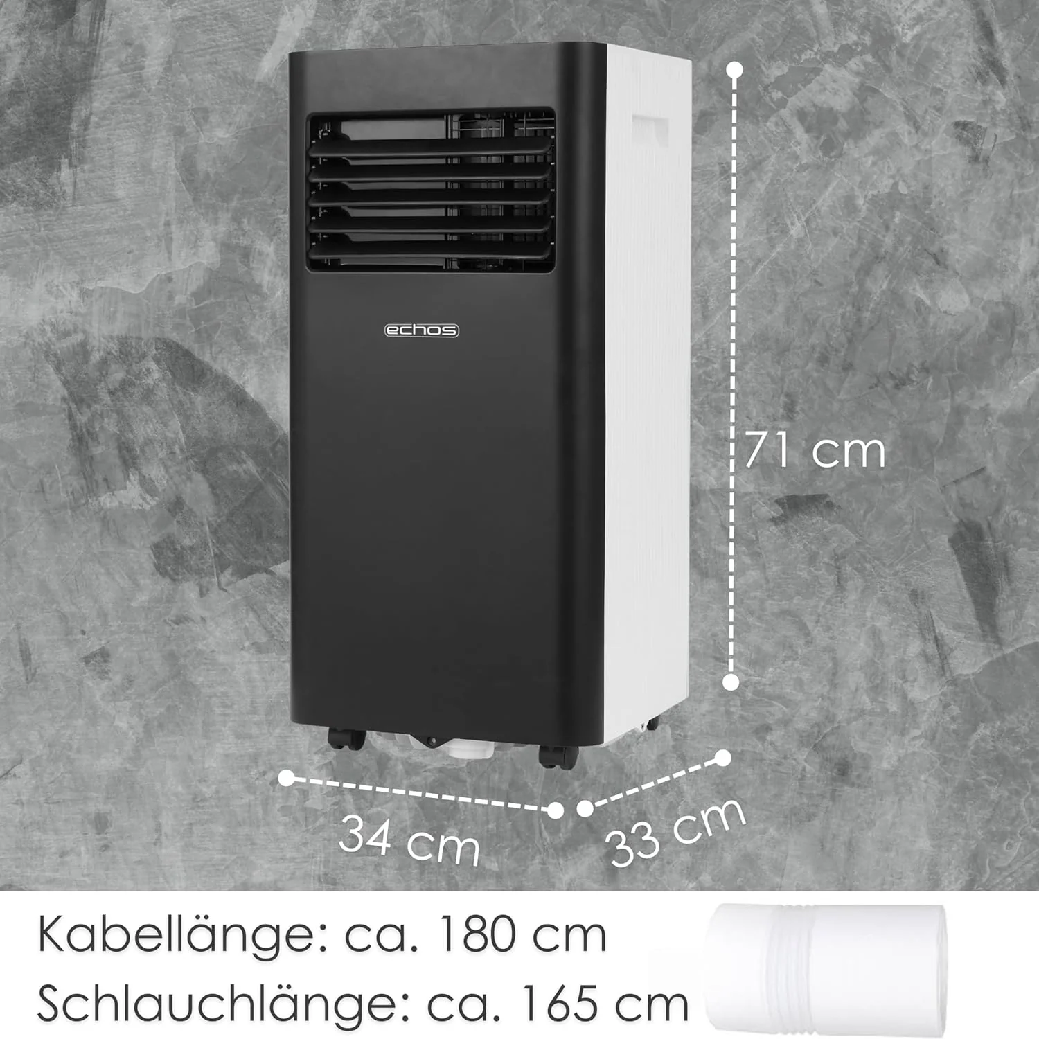 Echos airconditioning 3-in-1 WIFI mobiel raamafdichting met afvoerslang 24u timer afstandsbediening 9000 BTU 3 standen aircooler mobiele airconditioning airco airconditioner